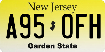 NJ license plate A95OFH