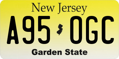 NJ license plate A95OGC
