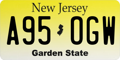 NJ license plate A95OGW