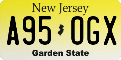 NJ license plate A95OGX