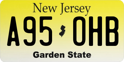 NJ license plate A95OHB