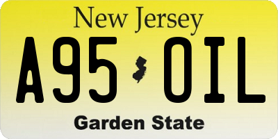 NJ license plate A95OIL