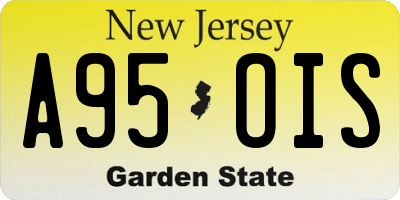NJ license plate A95OIS