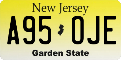 NJ license plate A95OJE