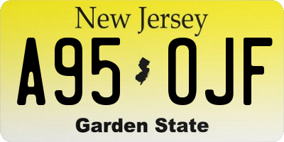 NJ license plate A95OJF