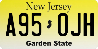 NJ license plate A95OJH