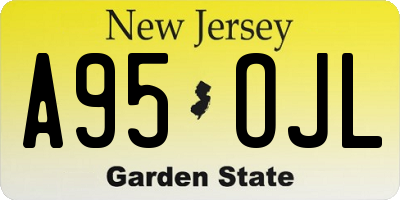 NJ license plate A95OJL