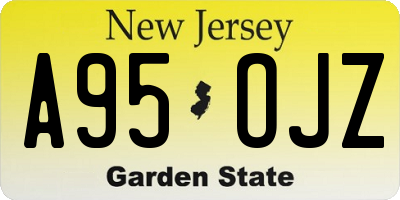 NJ license plate A95OJZ