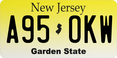 NJ license plate A95OKW