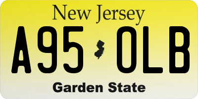 NJ license plate A95OLB