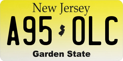 NJ license plate A95OLC