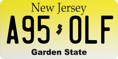 NJ license plate A95OLF