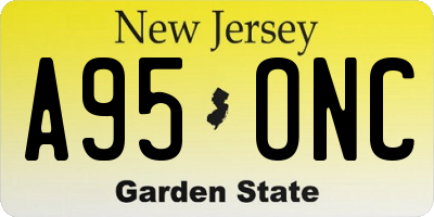 NJ license plate A95ONC