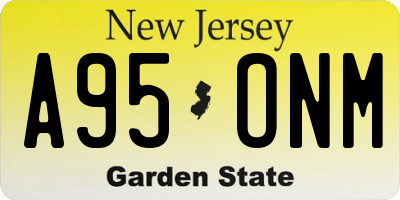 NJ license plate A95ONM