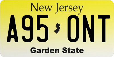 NJ license plate A95ONT