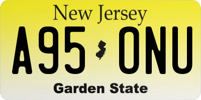 NJ license plate A95ONU