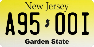 NJ license plate A95OOI