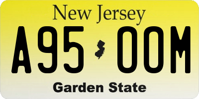NJ license plate A95OOM
