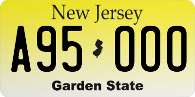 NJ license plate A95OOO