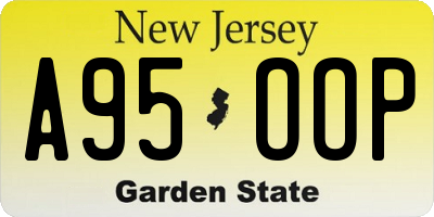 NJ license plate A95OOP