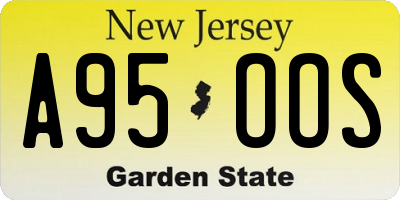 NJ license plate A95OOS