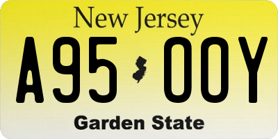 NJ license plate A95OOY