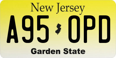 NJ license plate A95OPD
