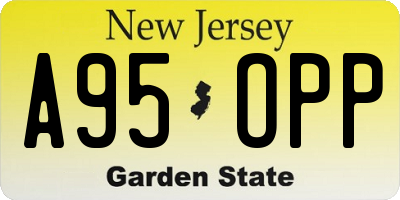 NJ license plate A95OPP