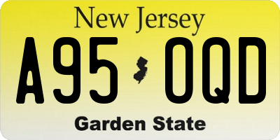 NJ license plate A95OQD