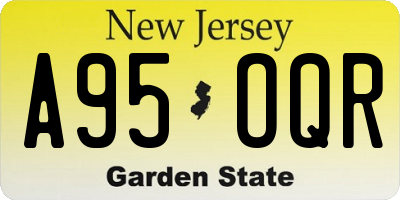 NJ license plate A95OQR