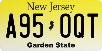 NJ license plate A95OQT