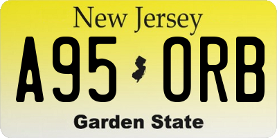 NJ license plate A95ORB