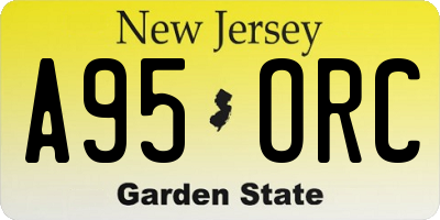 NJ license plate A95ORC