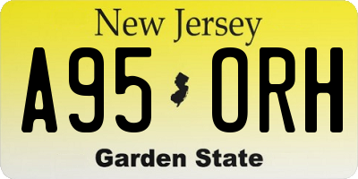 NJ license plate A95ORH