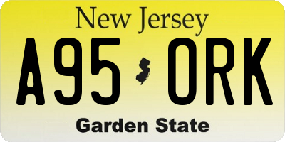 NJ license plate A95ORK