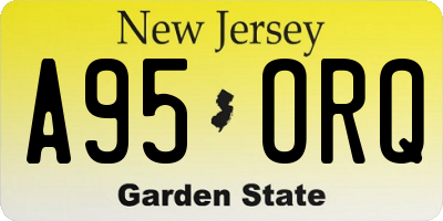 NJ license plate A95ORQ