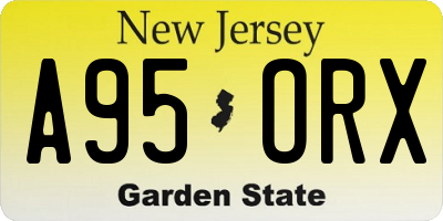 NJ license plate A95ORX
