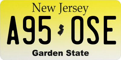 NJ license plate A95OSE