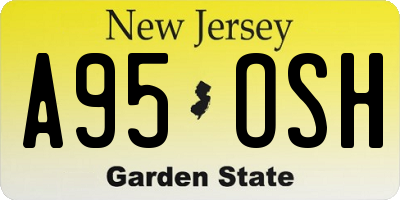 NJ license plate A95OSH