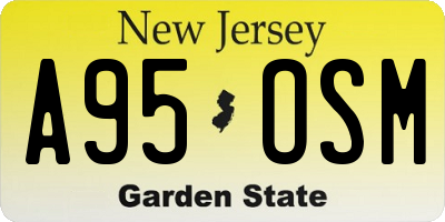 NJ license plate A95OSM