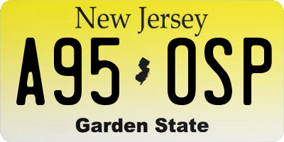 NJ license plate A95OSP