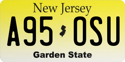NJ license plate A95OSU