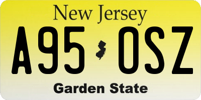 NJ license plate A95OSZ
