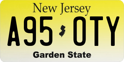 NJ license plate A95OTY