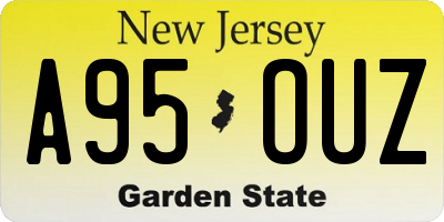 NJ license plate A95OUZ
