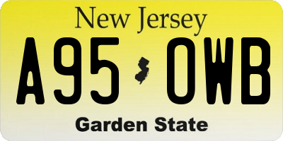 NJ license plate A95OWB