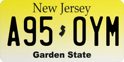 NJ license plate A95OYM