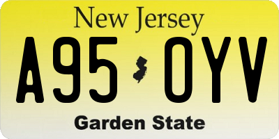 NJ license plate A95OYV