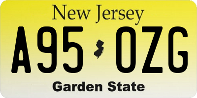 NJ license plate A95OZG