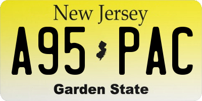 NJ license plate A95PAC